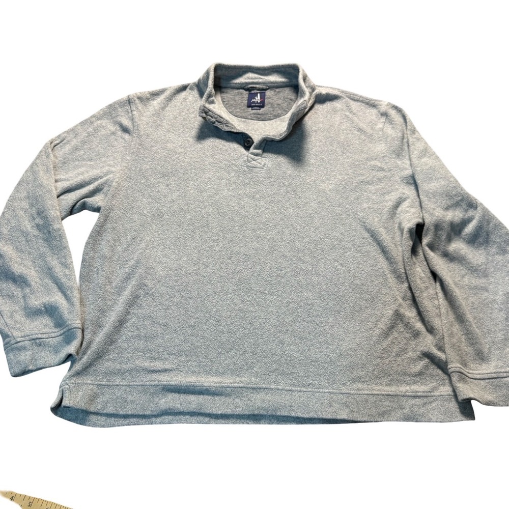 johnnie-O Brevard Pullover Mens Large Light Gray Good JMKO4000 Fleece Mock Neck